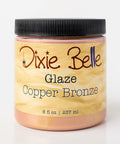 Jar of Dixie Belle Glaze in Copper Bronze on a white background