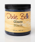 Jar of Dixie Belle Glaze Black on a white background