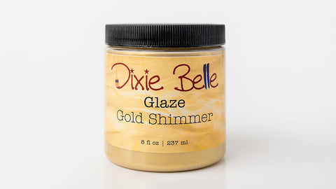 Jar of Dixie Belle Glaze Gold Shimmer on a white background
