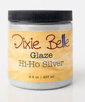 Jar of Dixie Belle Glaze Hi-Ho Silver on a white background