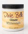 Jar of Dixie Belle Glaze Whitewash on a white background