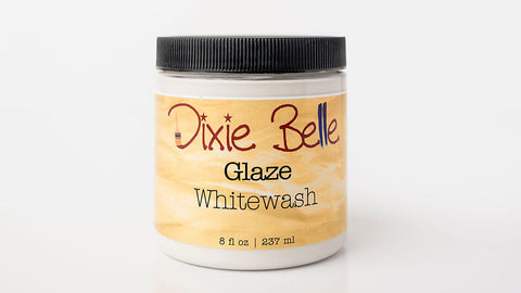 Jar of Dixie Belle Glaze Whitewash on a white background