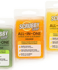 Three Scrubby All-in-One Soaps on a white background