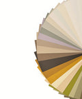 Color swatch chart with various shades of earthy tones on a white background