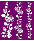 Belles and Whistles Roses - Silkscreen Stencil provides an extra decorative touch to any project! All 3 designs, full sheets laying horizontally together.