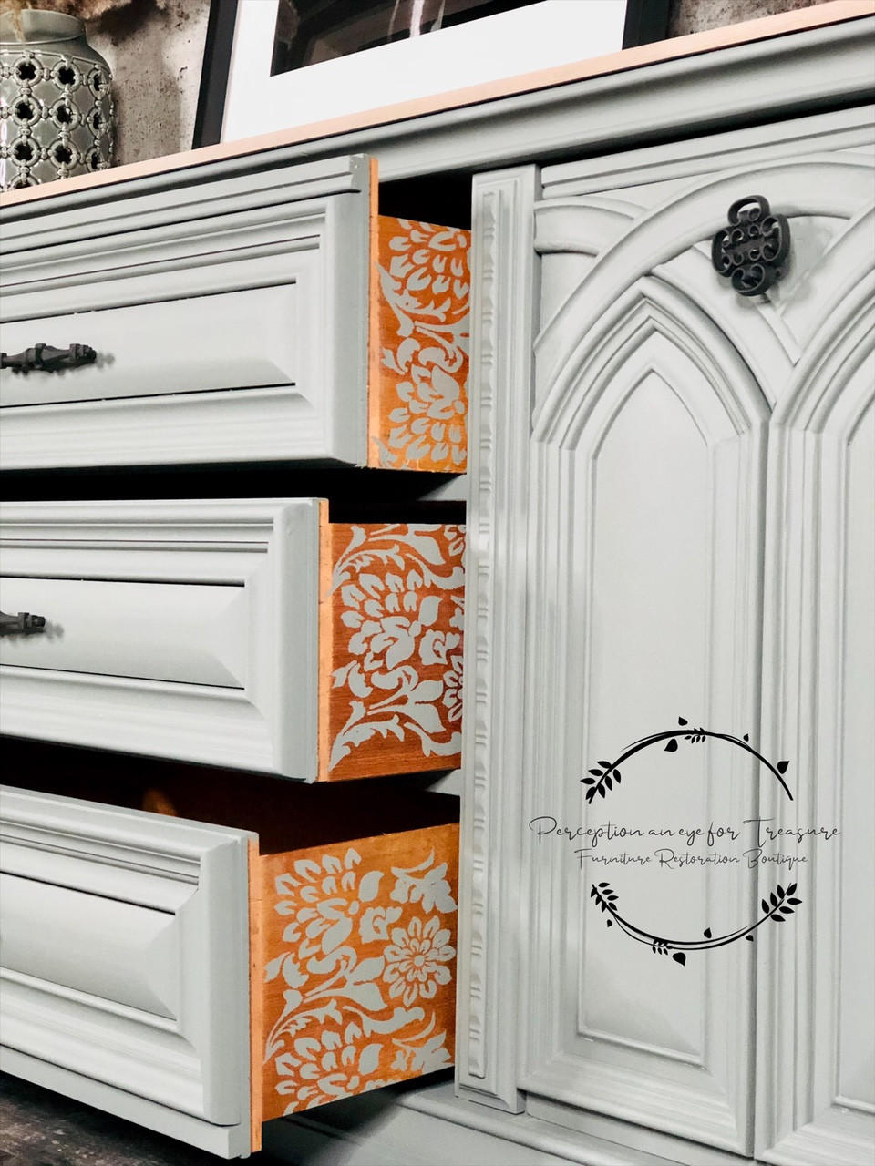 Tea Towel Floral - Stencil - Dixie Belle Paint Company