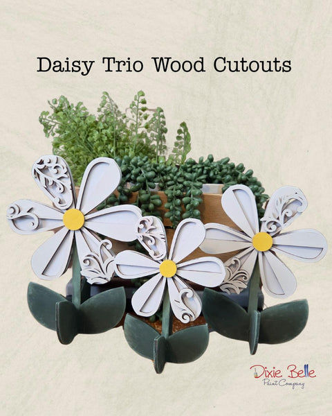 Daisy Trio Wood Cutouts