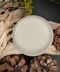 Dixie Belle Paint Dried Sage Chalk Mineral Paint is the perfect paint for any DIY project!
Opened container of  Dried Sage Chalk Mineral Paint staged with driftwood,greenery and pinecones around container.
