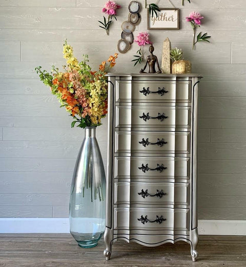 metallic paint dresser 25 Metallic Painted Furniture Ideas