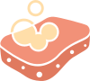 <p><strong>Integrated scrubber infused with soap</strong></p>