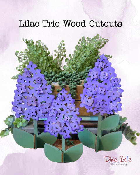 Lilac Trio Wood Cutouts