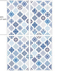Image of the Sapphire Sonata Transfer. Four sheets of diamond shaped Mexican inspired tile pattern. "4 Sheets - 12 in. x 18.6 in. each"