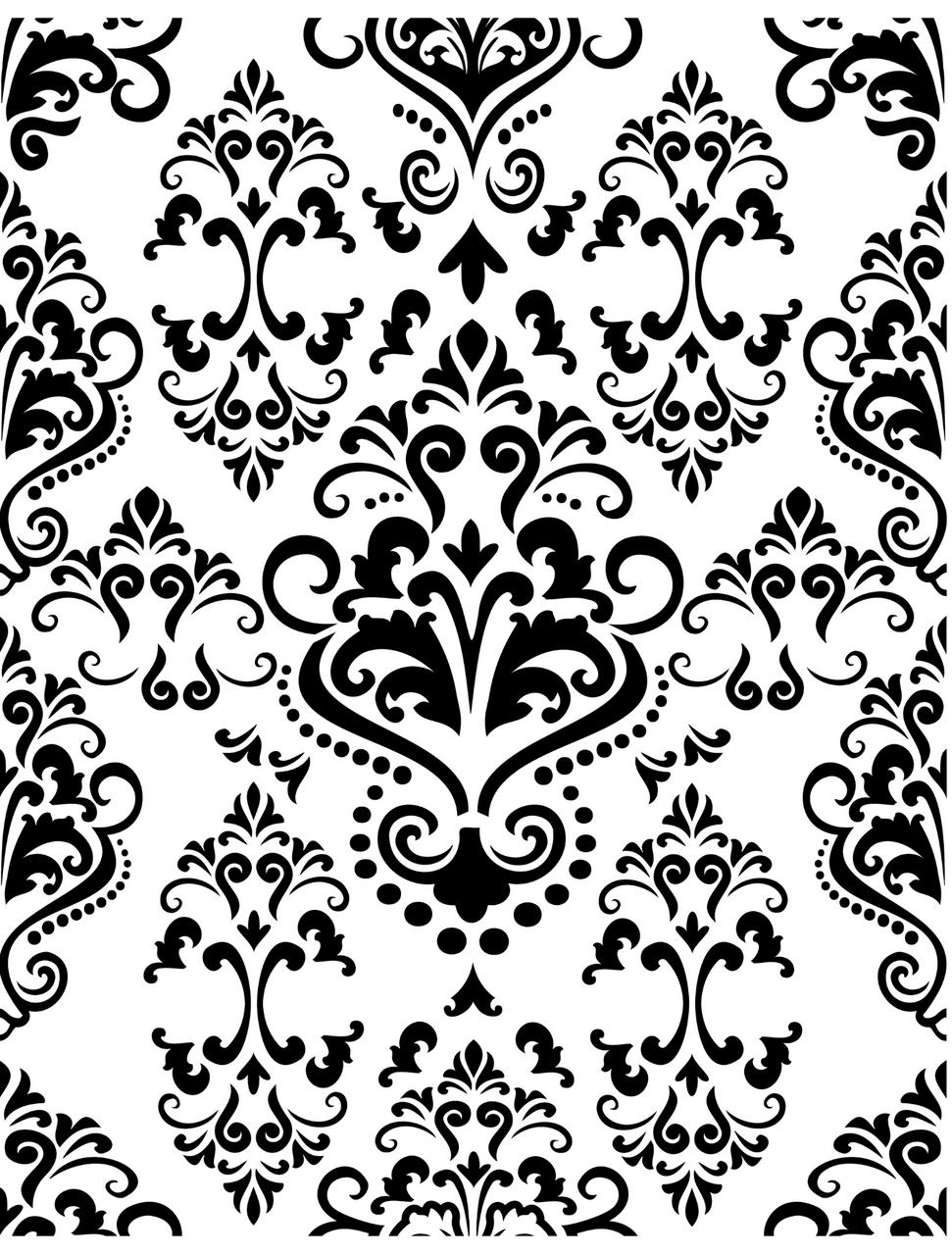 USA雑貨　SCENE SETTERS ROOM ROLL ドル柄　40Ft Victorian Damask - Stencil - Dixie Belle Paint Company