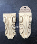 WoodUBend Applique #6022 (Set of 2) is the perfect mouldable embellishment for any project! Applique #6022 (Set of 2) with packaging against a black background.