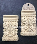 WoodUBend Applique #6088 (Set of 2) is the perfect mouldable embellishment for any project!
Applique #6088 (Set of 2) is seen with one in a packaging and one without. Stage on top of a black crinkled background.