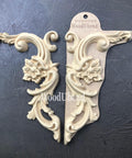 WoodUBend Corner Applique #6025 (set of 2) is the perfect mouldable embellishment for any project!
There are two corner woo-u-bend moldings resting on black leather.  One is out of the packaging and the other is still in the packaging.  They are facing away from each other.  They would be perfect for any DIY furniture project.