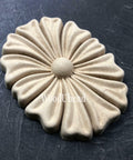 WoodUBend Floral Applique #1333.1 (Set of 2) is the perfect mouldable embellishment for any project!
Image shows one of the Floral Applique #1333.1 Set of 2 out of the packaging, staged flat on a black background.