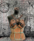 WoodUBend Gear Collection Appliques #56 is the perfect mouldable embellishment for any project!
A mannequin torso with the Gear Collection Appliques #56 in the middle and going up the chest over the shoulders.